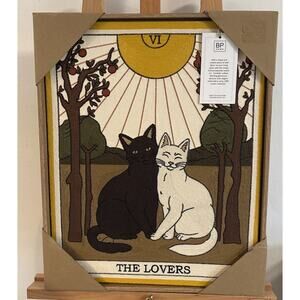 New BP HOME Woven Artistry The Lovers Tarot Embroidered Wall Art 17x21 Large